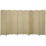 HOMCOM Room Divider, 8 Panel Folding Privacy Screen, 5.6' Tall Freestanding Wall Partition for Home Office, Bedroom, Beige HOMCOM