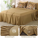 Dobuyly Brown Comforter Set Queen Size, 7 Piece Floral Bedding Comforter Set, Bed in a Bag Botanical Flower Pattern with Sheets, Pillowcases & Shams All Season Dobuyly