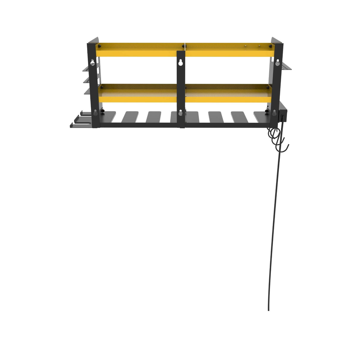 Permasteel Power Tool Organizer Wall Mount - 150 Lbs Load 3-Layer Heavy Duty Metal Storage Rack with Charging Station, Holds 6 Drills, 9 Hand Tools and 16 drill bits for Garage and Workshop, Yellow Permasteel