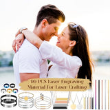 Quelay 99 Pcs Laser Engraving Materials Bulk Include 46 Jewelry Making Engraving Accessories Kit Necklace Bracelet Ring Keychain with Laser Marking Paper for Laser Engraver DIY Crafting Supplies Quelay