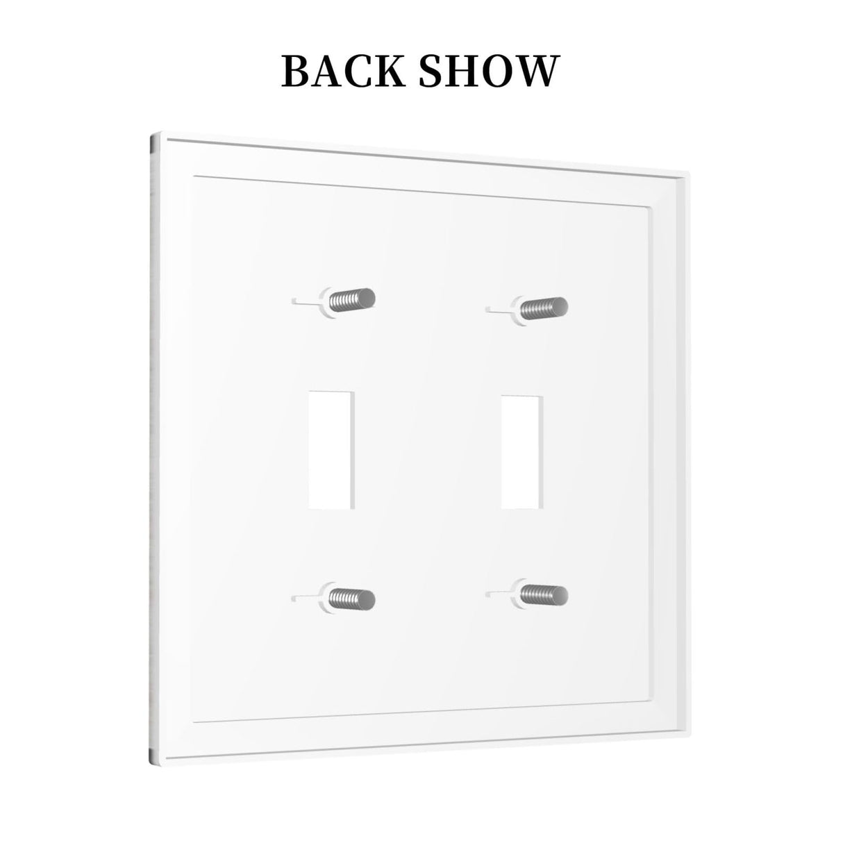 Spshian Decorative Switch Plate Covers Rustic Wooden White Barn Doors 2 Gang Wall Plate Double Toggle Light Switch Cover Plate Electric Dual Device Electrical Faceplate for Kitchen Farmhouse Bedroom Spshian