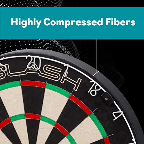 Viper Slash Official Competition Bristle Steel Tip Dartboard, WDF Accredited with Staple-Free Ultra-Thin Metal Wiring, Self-Healing Professional-Grade African Sisal, Magnetic Dart Holders,Black Viper
