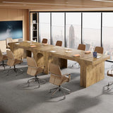 Tribesigns 70.87" W x 31.5" D Executive Conference Table for 6-8, Large Office Meeting Table, Simple Computer Writing Desk Workstation for Meeting Room, Boardroom, Wood Grain Tribesigns
