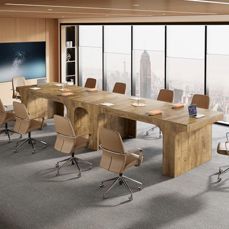 Tribesigns 70.87" W x 31.5" D Executive Conference Table for 6-8, Large Office Meeting Table, Simple Computer Writing Desk Workstation for Meeting Room, Boardroom, Wood Grain Tribesigns