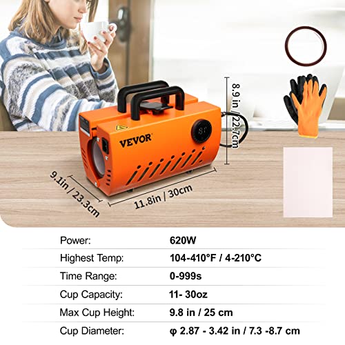 VEVOR Mug Heat Press, 30oz Tumbler Heat Press Machine, Sublimation Transfer 11-15oz 16-25oz 30oz Straight Skinny Tumblers, Cup Heat Press with Heat-Resist Gloves & Tape, DIY Ceramic Mugs Cups Glasses VEVOR