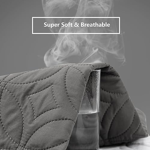 FELTYBED Twin Size 39"x75" Waterproof Mattress Protector, Soft Bed Grey Mattress Cover Twin, Breathable Mattress Pad Cover with Deep Pocket 6"- 15", Noiseless Washable FELTYBED