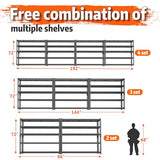 ROOMTEC Garage Shelving, 2800 LBS Capacity Sorage Shelves Heavy Duty, 5 Tier Adjustable Metal Organizer Wire Rack, 48"L x 18"W x 72"H Utility Shelf Unit for Kitchen Pantry (1, 48" L x 18" W x 72" H) ROOMTEC
