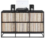Crosley Furniture Enzo 6 Cube Record Storage Media Player Stand, Vinyl Records Holder, Black Crosley Furniture