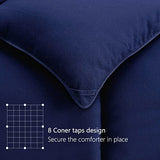 TEXARTIST Premium 2100 Series King Comforter All Season Breathable Navy Blue Comforter Soft 4D Spiral Fiber Quilted Down Alternative Duvet Insert with Corner Tabs Luxury Hotel Style (90"x102") TEXARTIST
