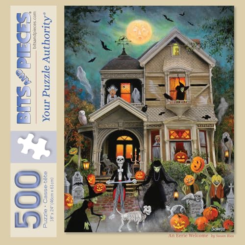 Bits and Pieces an Eerie Welcome Jigsaw Puzzles for Adults - Haunted House Halloween, No 2 Pieces Alike (500 Piece Puzzle) Bits and Pieces