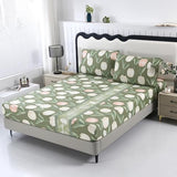 SDIII Green Floral Twin Bed Fitted Sheet with 2 Pillowcases, Not Including Flat Sheet, Soft Microfiber Rabbit and Floral Bed Fitted Sheets Twin Size SDIII