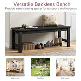 Stoog Outdoor Bench, 2-Person Patio Backless Bench, All-Weather HIPS Garden Bench, Never Rot or Fade, for Backyard, Porch, Patio, Deck, and Entryway, Black Stoog