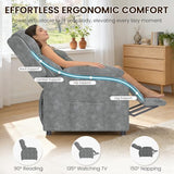 EROMMY Electric Recliner Chair, Oversized Power Recliner with USB Charging Port & Side Pockets, Heavy Duty Corduroy Reclining Sofa Chair, Wide Seat Living Room Chair for Adults, Dark Grey