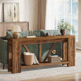 Tribesigns 70.9" Sofa Tables Narrow Long, Rustic Farmhouse Console Table Behind Couch with Storage Shelf, Accent Hallway Foyer Tables for Living Room, Entryway, Entrance, Dark Brwon Tribesigns