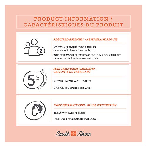 South Shore Myro Kitchen Island, Faux Black Stone and White South Shore