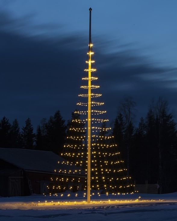 Montejaur - Flagpole Christmas Tree - 20FT - 480LED - Warm White - LED Lights