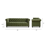 Jennifer Taylor Home Dalton 88" Tufted Chesterfield Sofa (Olive Green Performance Velvet) Jennifer Taylor Home