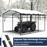 Xilingol Metal Carport, Heavy Duty Carport Canopy with Galvanized Steel Frame and Roof, Outdoor Storage Shed, Car Tent Garage Shelter for Pickup, Truck, Boat and Tractor (10x15 FT Black) Xilingol