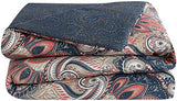VCNY Home - King Comforter Set, 5-Piece Reversible Bedding with Matching Shams & Pillows, Paisley Room Decor (Casa Re'al Coral, King) VCNY Home
