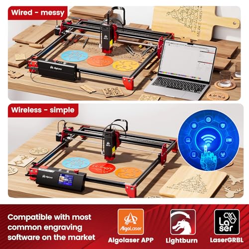 AlgoLaser 10W Laser Engraver Machine - Laser Engraver/Cutter with 3.5" Smart Touchscreen & AlgoOS System, 12000mm/min Speed, 0.05mm Laser Spot, Laser Engraving for Metal, Wood, Glass & Leather AlgoLaser