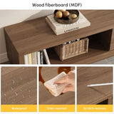 homary Extendable Walnut TV Stand – Modern Media Console with 3 Drawers, Adjustable Length (71"–100") for 80" TV, Living Room Entertainment Storage Cabinet (MDF, Walnut) homary