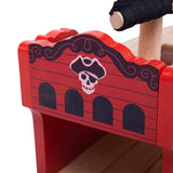 Bigjigs Rail Wooden Pirate Ship Galleon - Pirate Accessories for Wooden Train Sets, Bigjigs Train Accessories, Pirate Ship Toys for Kids, Wooden Toys for 3 4 5 Year Olds Bigjigs Rail