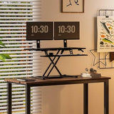FLEXISPOT 40" Wide Standing Desk Converter Sit to Stand up Riser Height Adjustable Computer Workstation with Spacious 2-Tier Desktop, Black FLEXISPOT