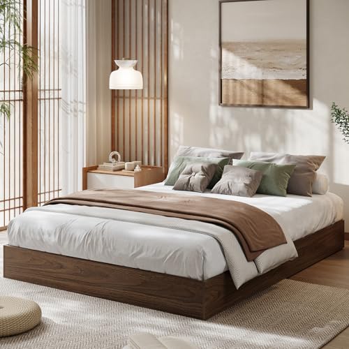GarveeHome Full Size Wood Platform Bed Frame, Wooden Bed Frame Without Headboard, Wood Slat Support, No Box Spring Needed, Easy Assembly GarveeHome
