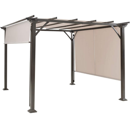 Tangkula 2PCS 16x4 Ft Universal Replacement Canopy for Pergola Structure, Outdoor Shade Canopy Cover, Waterproof Polyester Cover for Durable Use (Cover only) (Beige)