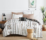 Geniospin Full Comforter Set - 7 Pieces Bed in a Bag, Comfortable Western Bedding Sets for All Seasons, Lightweight Soft Boho Comforter Bed Set with Sheets, Pillowcases & Shams Geniospin