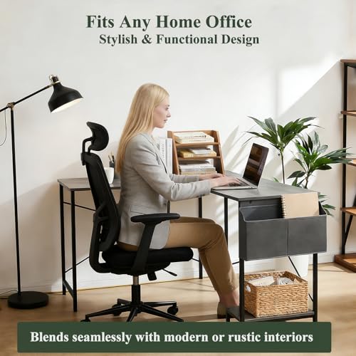 Sagenest L Shaped Desk, 50 Inch Reversible Computer Desk Corner Gaming Table with CPU Stand & Storage Bag, Sturdy Metal Frame PC Workstation for Home Office SageNest