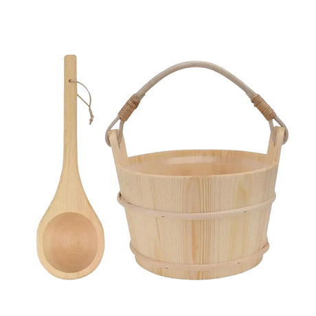 Sauna Bucket Wooden Ladle Bathing Pail Spoon Large Capacity Bath Accessories Barrel Tub Foot Spoon for Sauna Room Hotel Women Bothyi