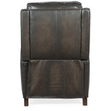 BOWERY HILL Traditional Manual Push Back Recliner in Gray Leather BOWERY HILL