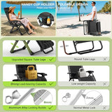Suteck Zero Gravity Chair Set of 2, Reclining Camping Lounge Chair w/Removable Cushion, Upgraded Lock and Cup Holder, Reclining Patio Chairs Folding Recliner for Indoor and Outdoor