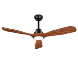 Ceiling Fans with Lights and Remote,52 Inch Unique Wood Ceiling Fan with Noiseless Reversible DC Motor,3 Blades,3 Downrods, for Farmhouse,Patio Living Room,Bedroom,Office,Indoor Outdoor(Black+Walnut) ducrew