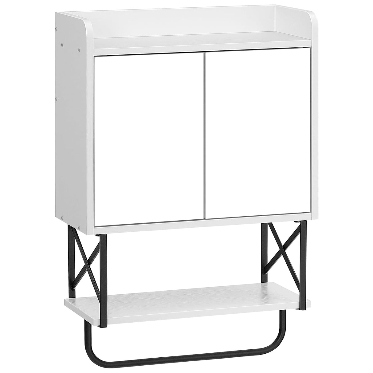 HOOBRO Medicine Wall Cabinet with Mirror, Bathroom Storage Cabinet with Hidden Space and Towel Bar, Double Mirrored Doors, Detachable Shelf, for Bathroom, Living Room, White BW41CW01 HOOBRO
