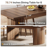 Tribesigns 78.7" Extra Long Dining Table for 6-8 People, Large Farmhouse Kitchen Table with Wooden Tabletop, Rustic Style Rectangular Dinner Table for Dining Room, Kitchen, Living Room, Walnut Tribesigns