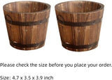 CoscosX 3 Pcs Rustic Wooden Bucket Flower Planter Patio Garden Backyard Planter Outdoor Indoor Home Decor CoscosX