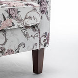 Container Furniture Direct Classic Accent Armchair with Birch Wood Frame and Comfortable Rolled Armrests, Arm Chairs for Living Room, Bedroom and Office Decor, 03 Printed Fabric Container Furniture Direct