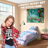 Disney Stitch Duvet Cover and Pillowcase Set, Single or Double Size, Bedroom Accessories for Kids Teens (Pink Stitch Single) Disney