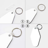 EFFIET 16pcs Motel Hotel Shape Sublimation Blank Keychains MDF Board Round Rhombus Vintage Ornaments Heat Transfer Keychains DIY Double-Sided Valentines Day Blank Ornaments EFFIET