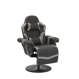 LVUYOYO Reclining Gaming Chair, Gaming Chair with Footrest and Massage, High Back PU Leather Gaming Recliner w/Adjustable Height, Swivel Game Chair with Lumbar Support, Cup Holder, Headrest LVUYOYO