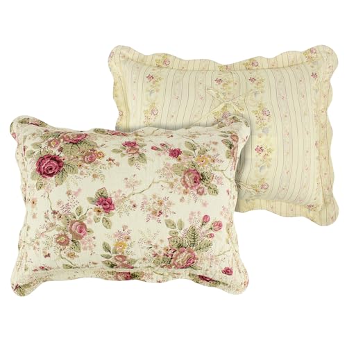 Greenland Home Antique Rose 100% Cotton Heirloom-Quality Quilt Set, 2-Piece Twin/XL, Ecru Greenland Home Fashions