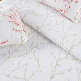 Great Bay Home Floral Full/Queen Quilt Set with Shams, Pink Floral Bedding Set, All-Season, Lightweight Bedspread. Reversible, Farmhouse Bedding. (Full/Queen, Sakura) Great Bay Home