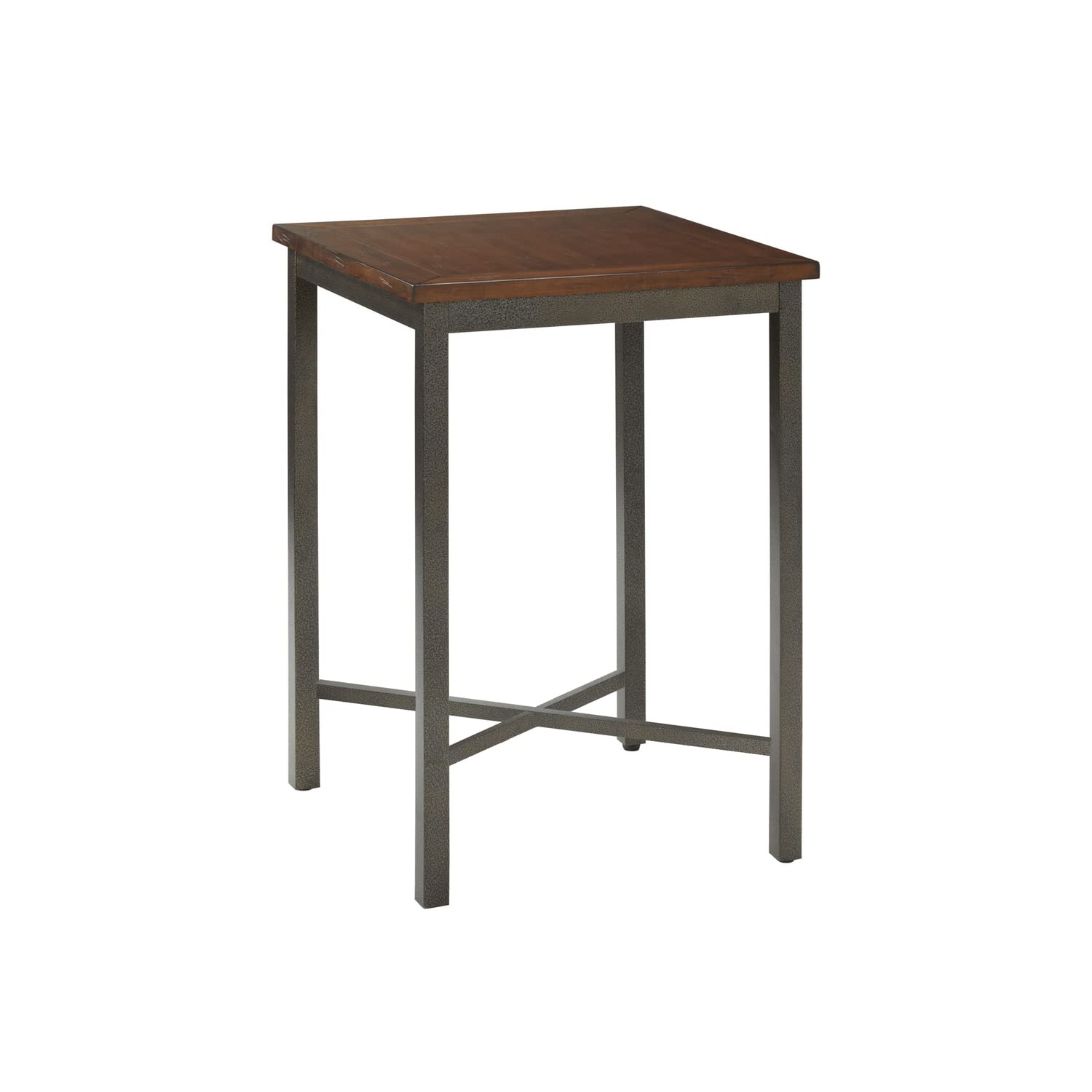 Home Styles Cabin Creek Bistro Table, Constructed from Hardwood Solids with a Chestnut Distressed Finish - WoodArtSupply