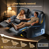 Aotolo Power Reclining Loveseat Sofa with Console, Wall Hugger RV Recliner Couch, Home Theater Seating with Heating & Massage, Bluetooth Speaker, LED Light, USB & Type-C Ports, Storage Armrests