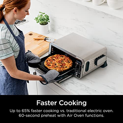 Ninja, Toaster Oven, Air Fryer, Thermometer, Toaster Oven Air Fryer Combo, Stainless Steel, Quick meals, Fries, Frozen Food, Air Fry, Dehydrate, Reheat, 13-in-1,Less Oil, Flip Away Oven, Foodi, SP351 Ninja