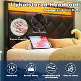 Etditrnp Twin Bed Frame with Charging Station, LED Light and PU Leather Upholstered Headboard, Platform Bed Frame with Under-Bed Storage, Easy Assembly, Noise Free, No Box Spring Needed, Black Etditrnp