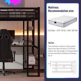 SOFTSEA Heavy-Duty Full Size Metal Loft Bed with Integrated Desk and Storage Shelves SOFTSEA