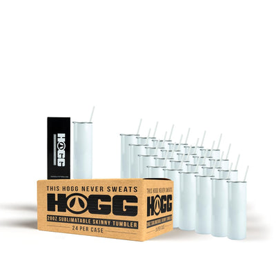 Hogg 20oz Sublimatable Straight Skinny Tumbler Case (24 Pack) DIY, Customizable, Glitter, Epoxy, Bulk Tumblers